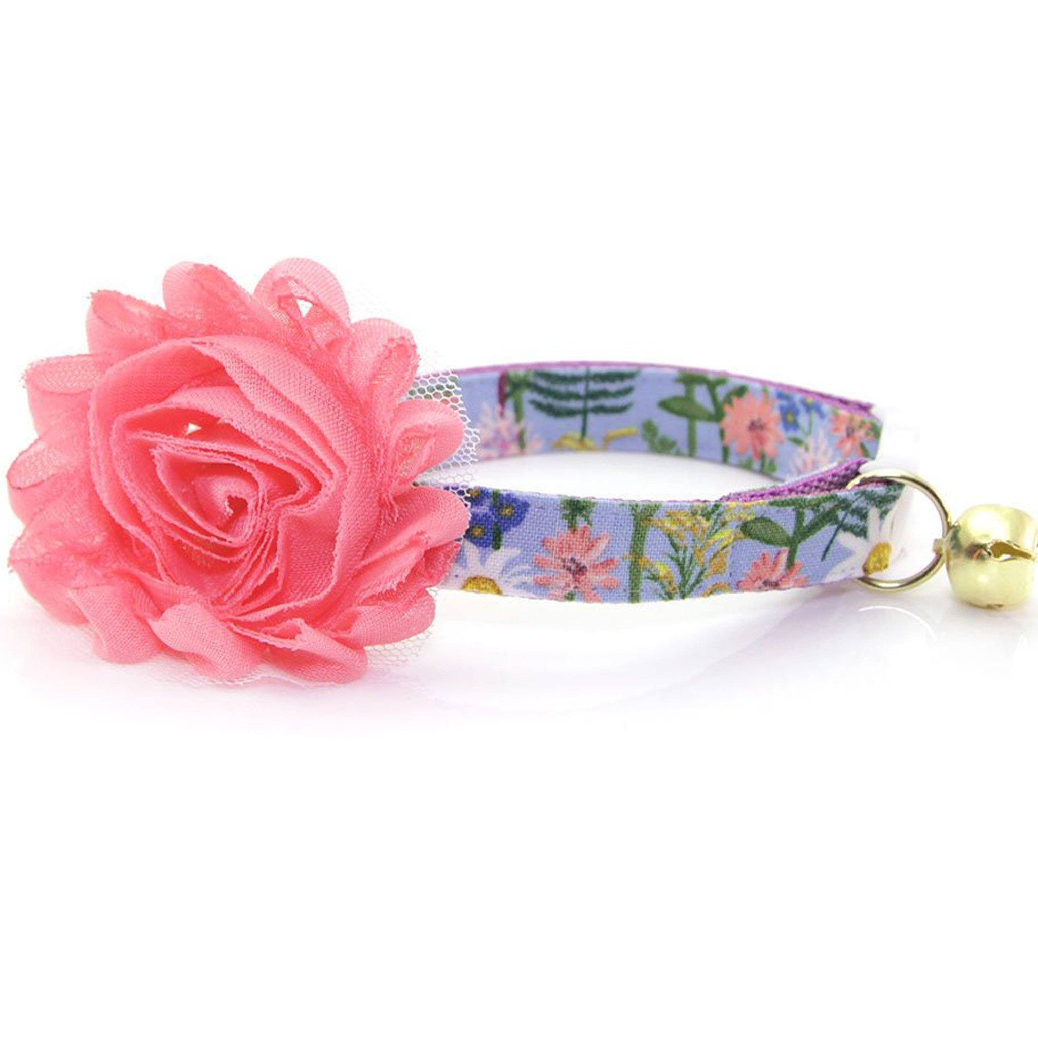 Kitten Collar - Purple Wildflowers Cat Collars 