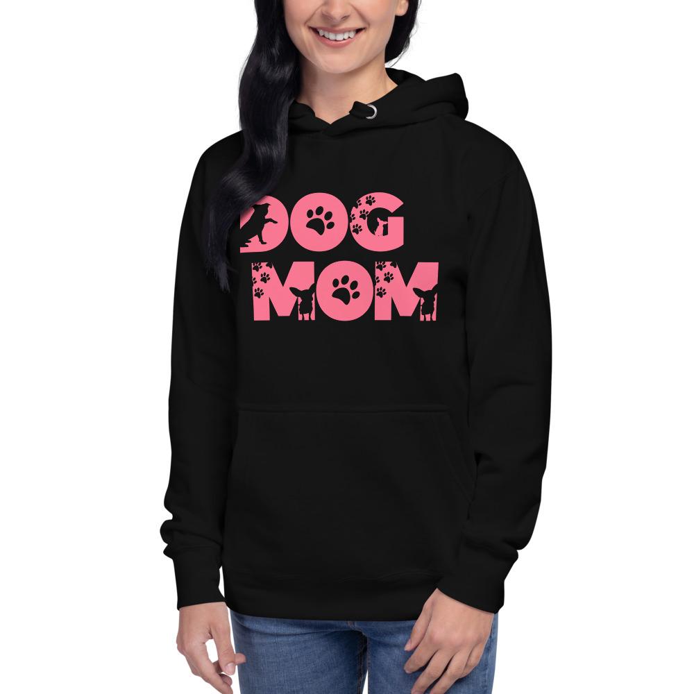 Dog Mom Silhouette Hoodie Black S 